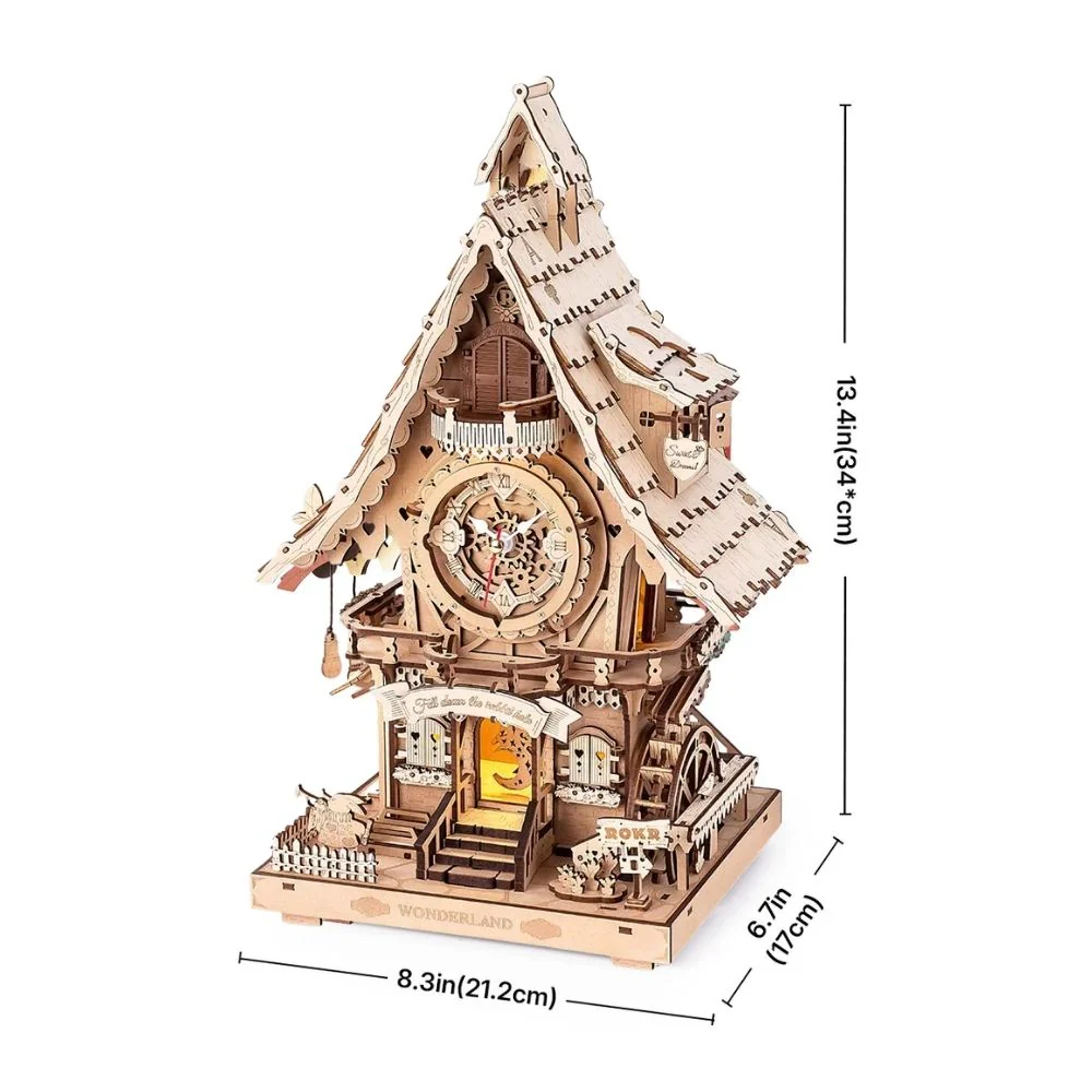3D Puzzle - Cuckoo Clock (wood colour) - Image 7