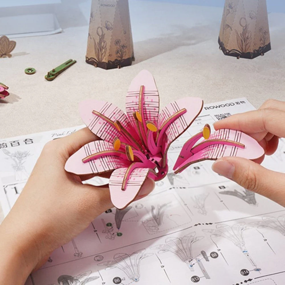 3D Puzzle - Pink Lily - Image 4