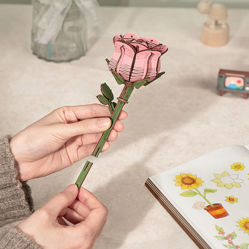 3D Puzzle - Pink Rose - Image 6