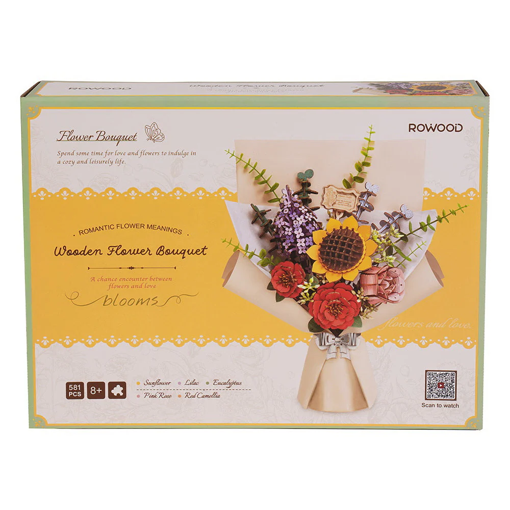 3D Puzzle - Wooden Flower Bouquet - Image 3