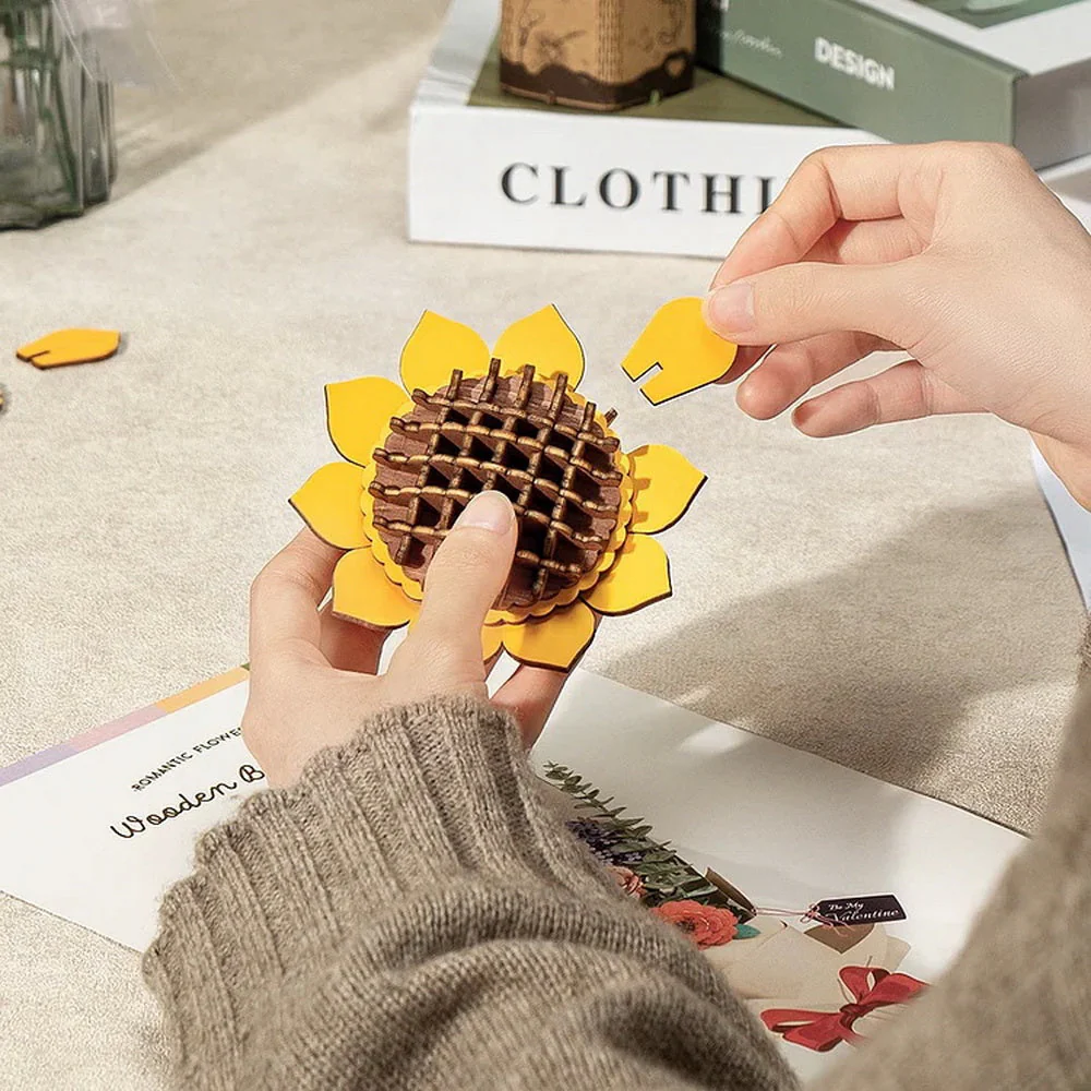 3D Puzzle - Wooden Flower Bouquet - Image 6