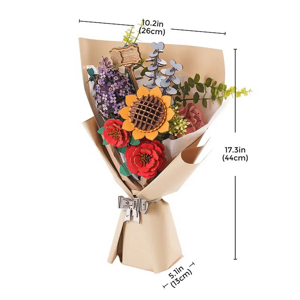 3D Puzzle - Wooden Flower Bouquet - Image 9