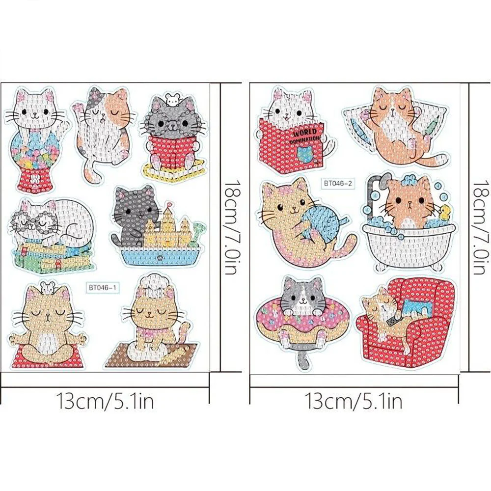 5D Diamond Painting 13 Sticker Cats - Image 3