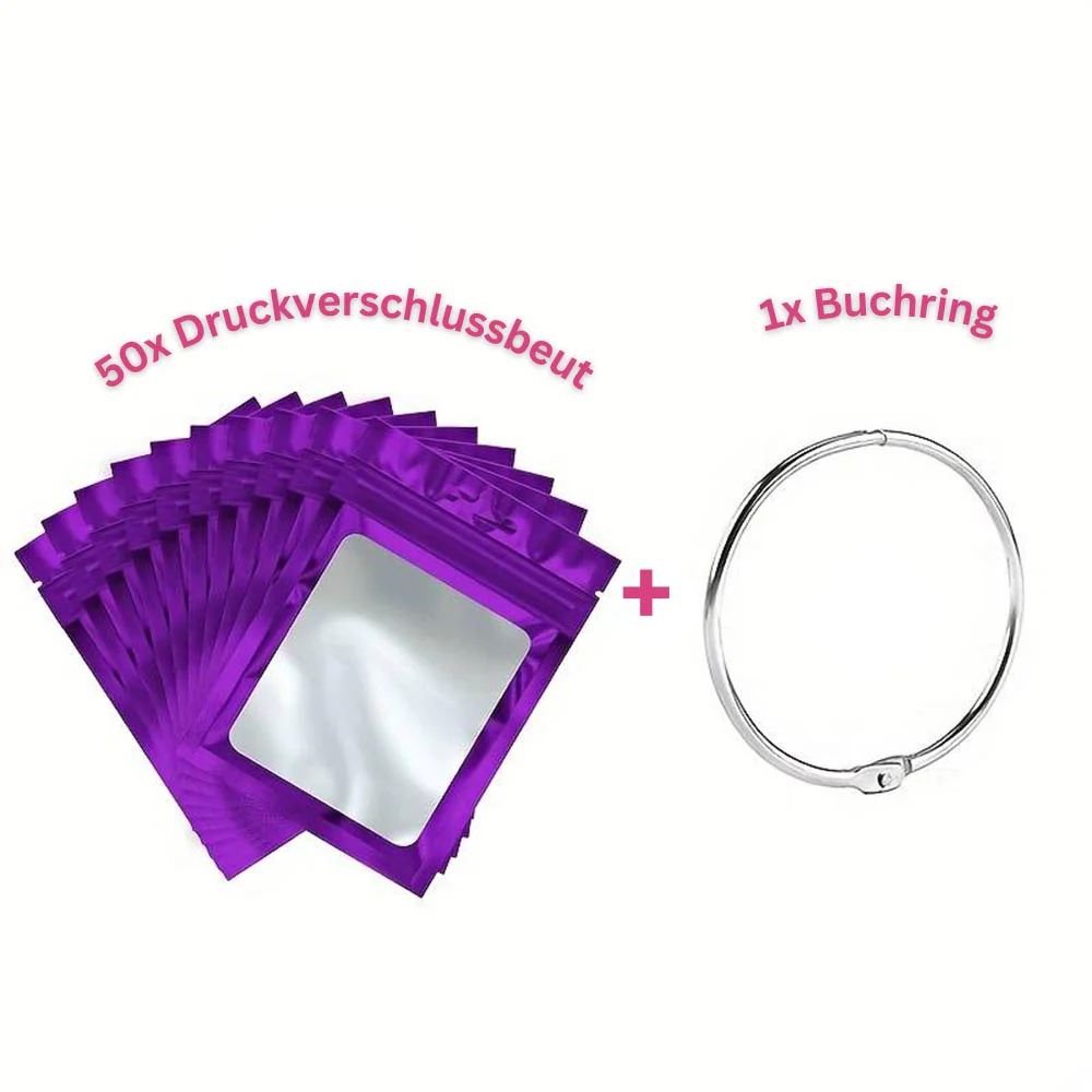 5D Diamond Painting 50 ziplock bags and 1 book ring in 8 colors - Image 10
