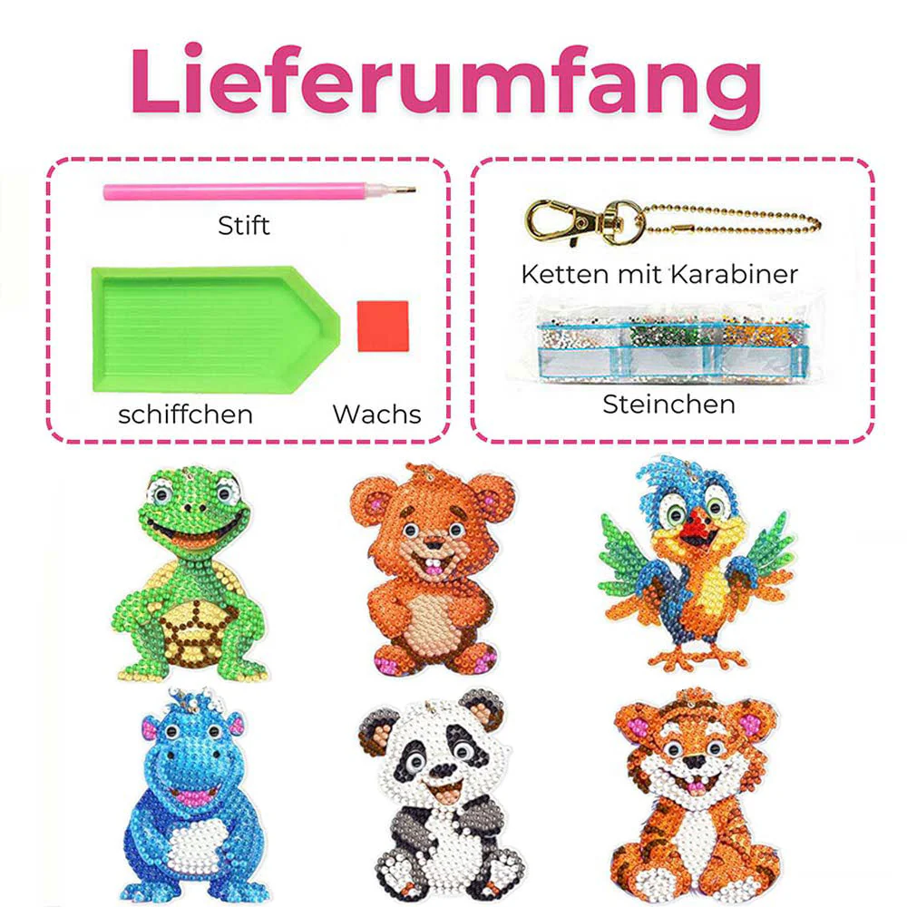 5D Diamond Painting Animal Pendants 6 Pieces - Image 6