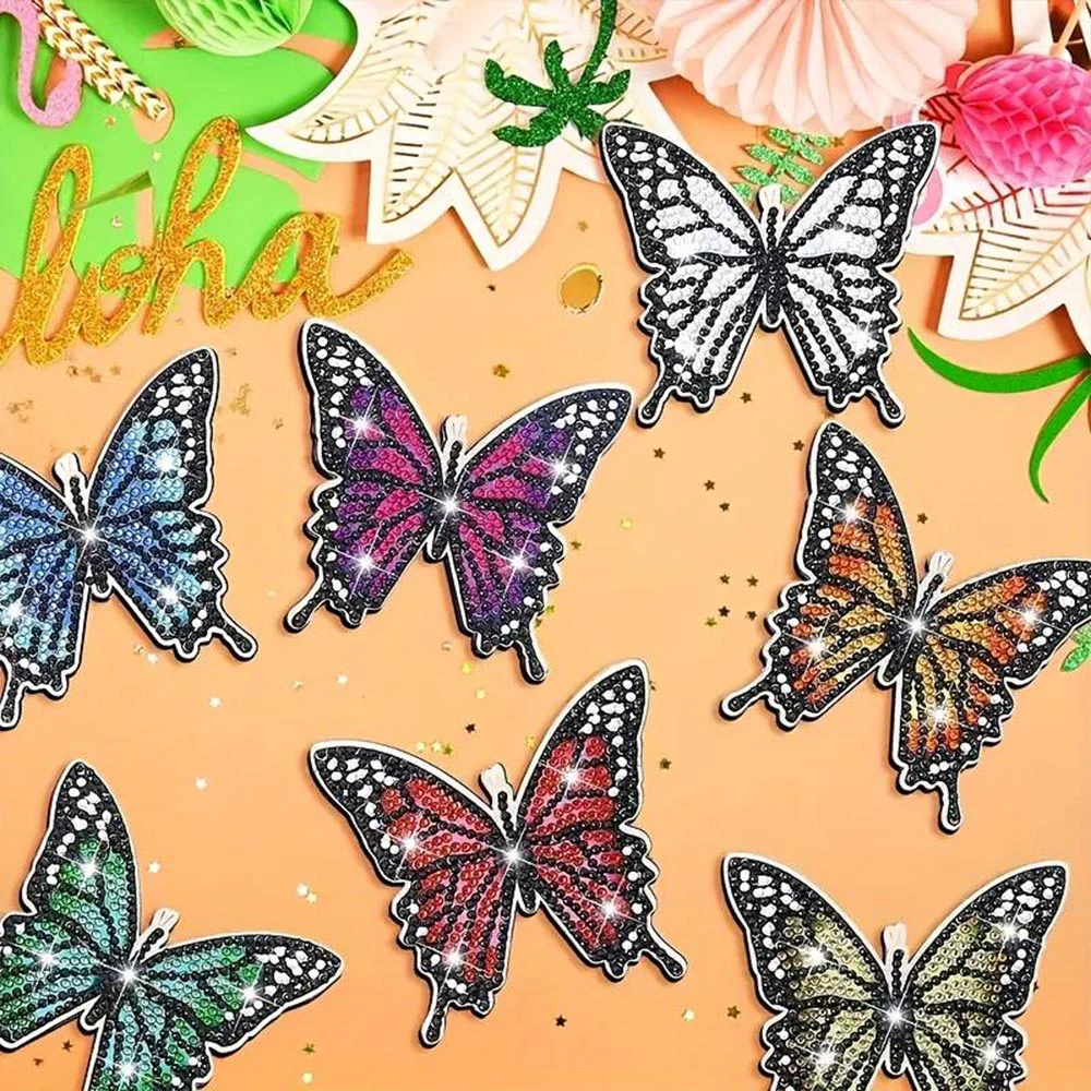 5D Diamond Painting Coaster Butterflies 10 Pieces - Image 2