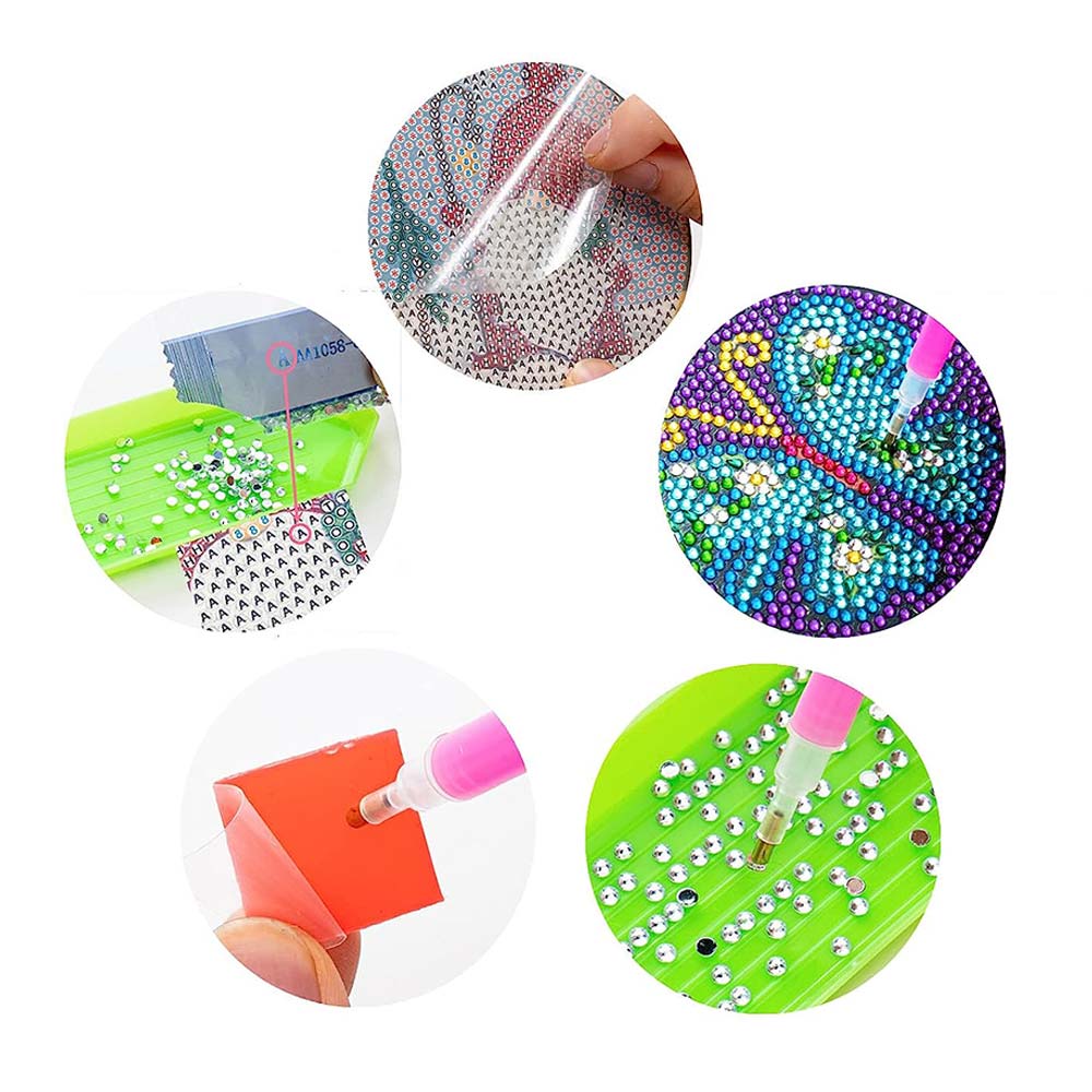 5D Diamond Painting Coaster Butterflies Purple - Image 6
