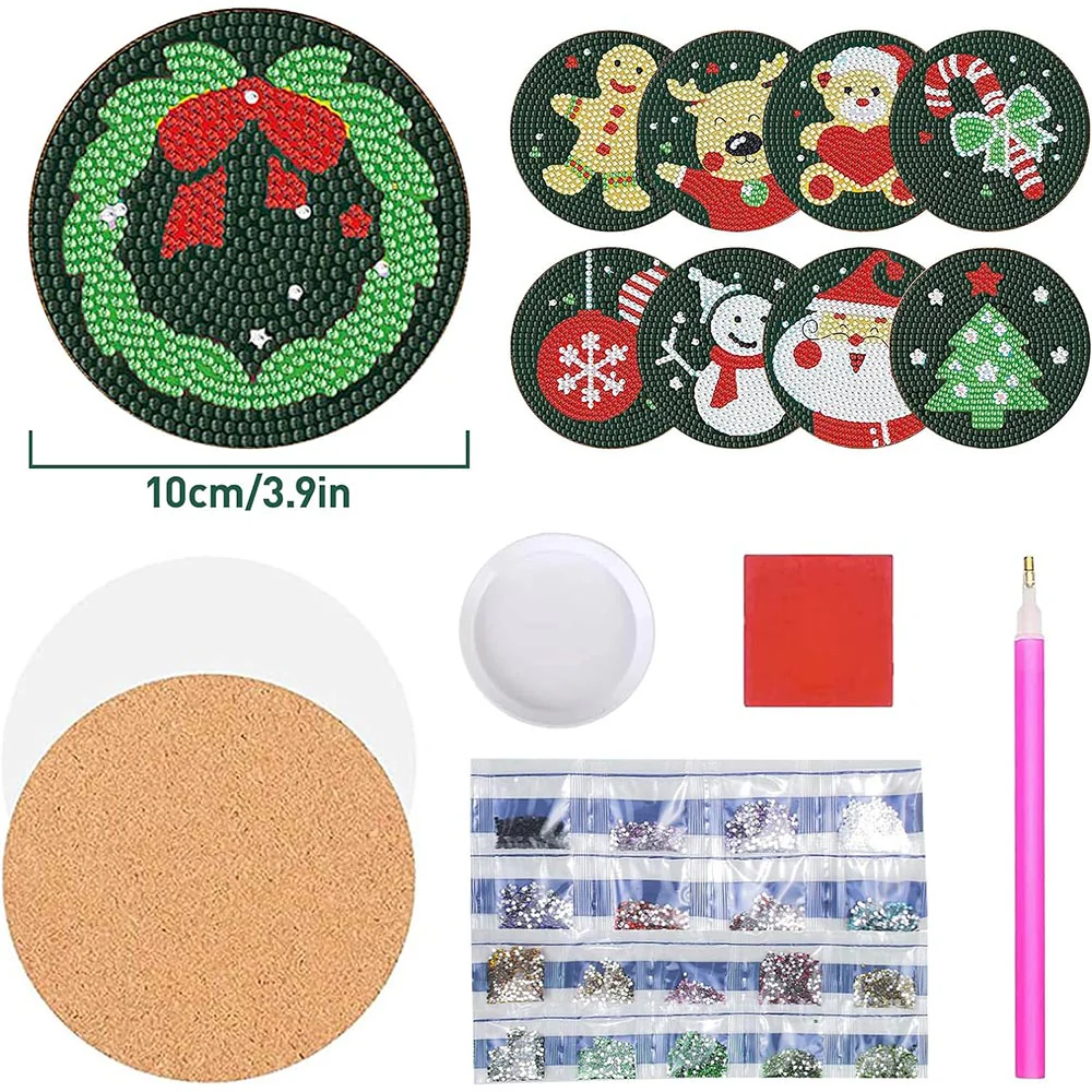 5D Diamond Painting Coaster Christmas theme - Image 6