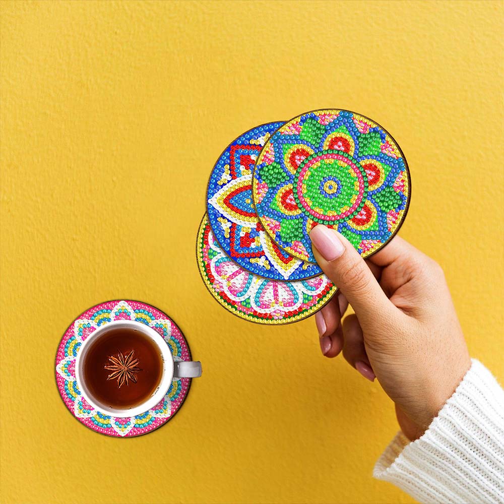 5D Diamond Painting Coaster Mandala design - Image 5