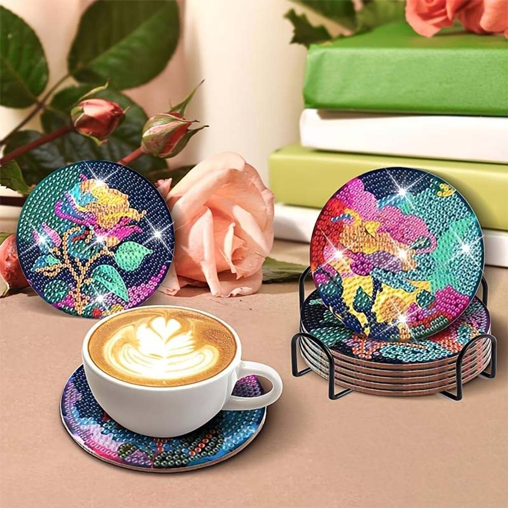 5D Diamond Painting Coaster Roses - Image 3