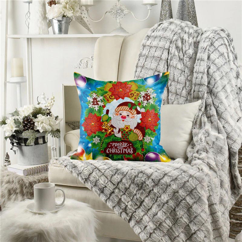 5D Diamond Painting Cushion Cover 30x30cm Merry Christmas Dwarf - Image 4