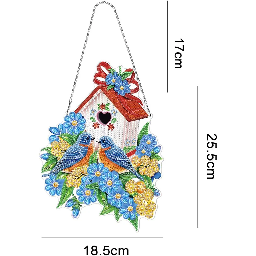 5D Diamond Painting Door Hanger Double-Sided with Birdhouse - Image 4