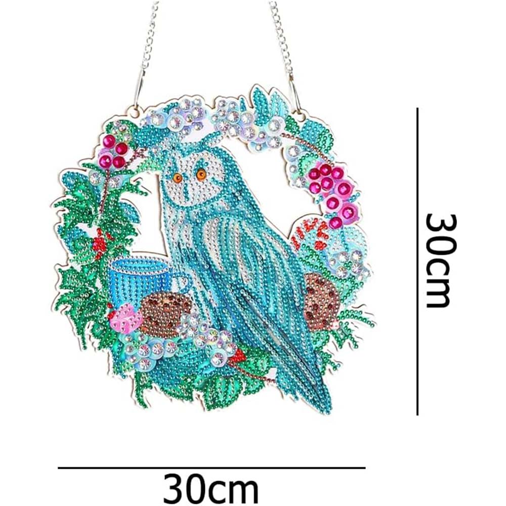 5D Diamond Painting Door Hanger Owl with Flowers - Image 4