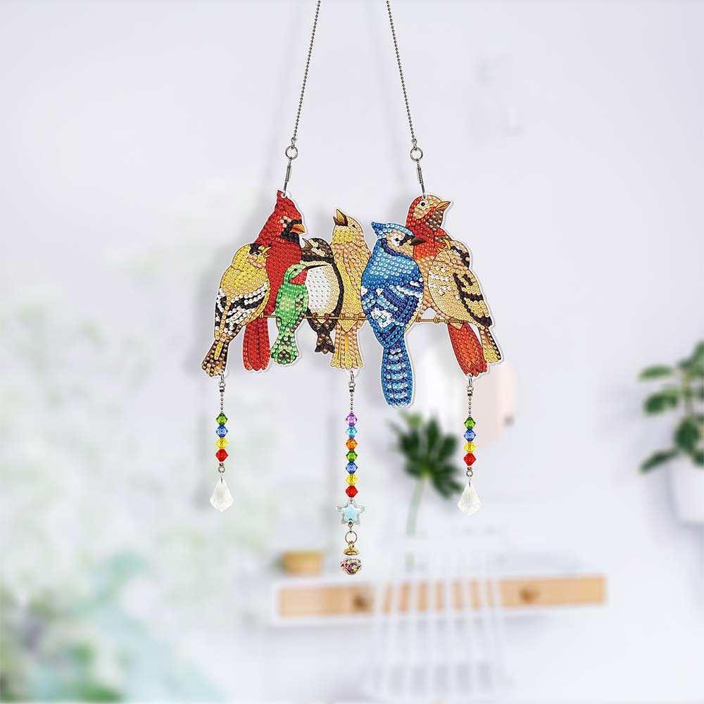 5D Diamond Painting Door Hanger with 7 Birds - Image 3