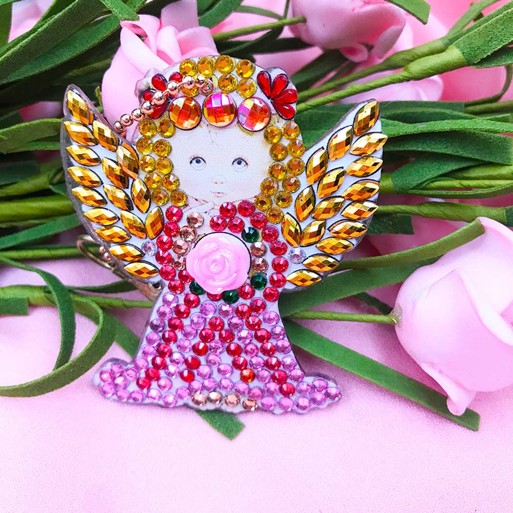 5D Diamond Painting Keychain Angel 4 Pieces - Image 2