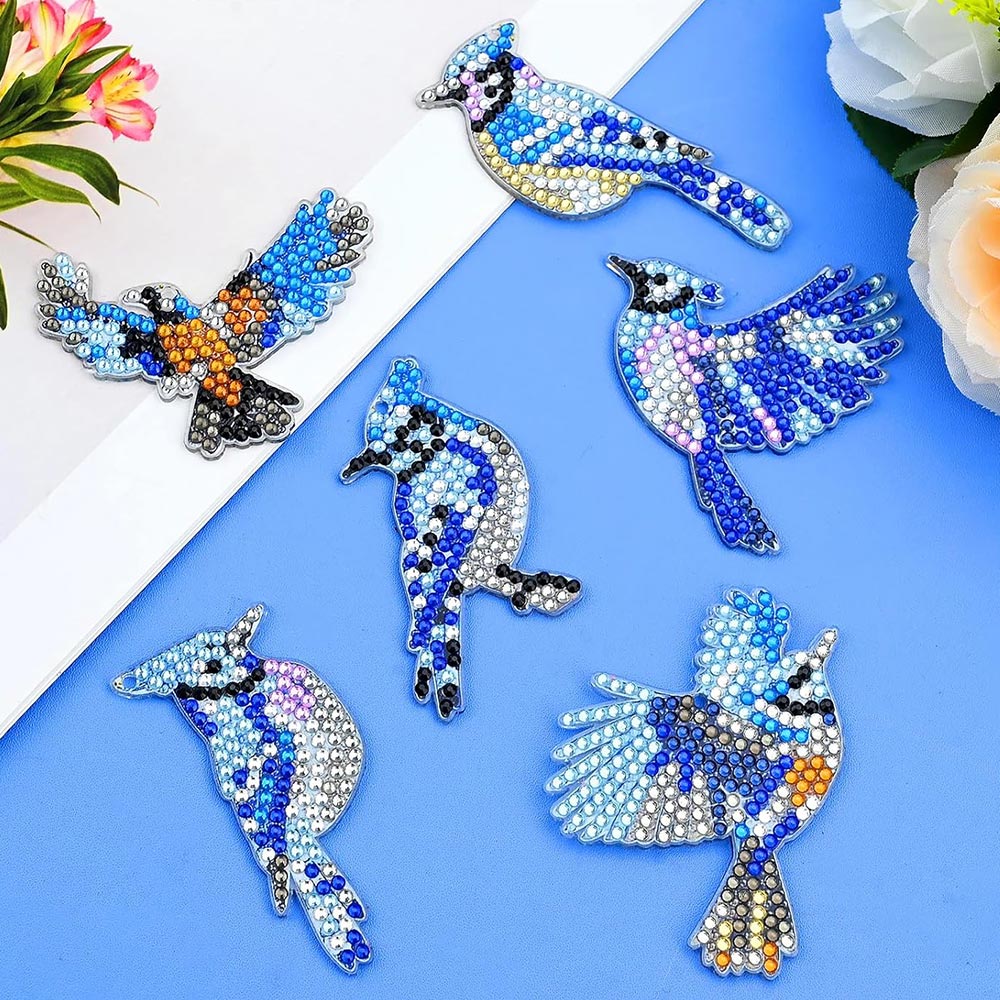 5D Diamond Painting Keychain Birds 6 Pieces - Image 2