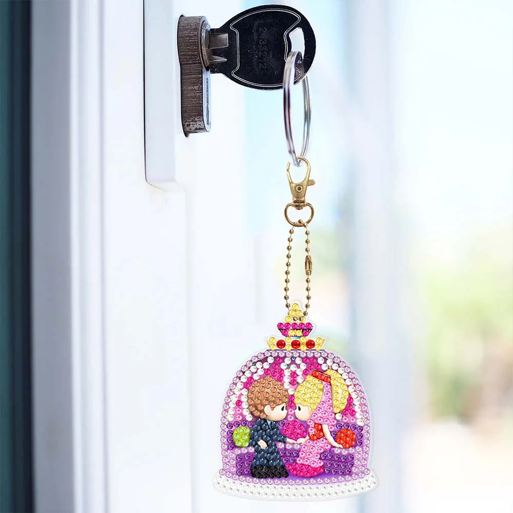 5D Diamond Painting Keychain Love 6 Pieces - Image 3