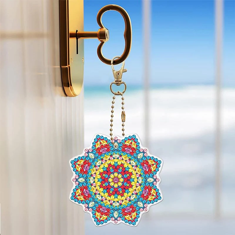 5D Diamond Painting Keychain Mandala 8 Pieces - Image 4