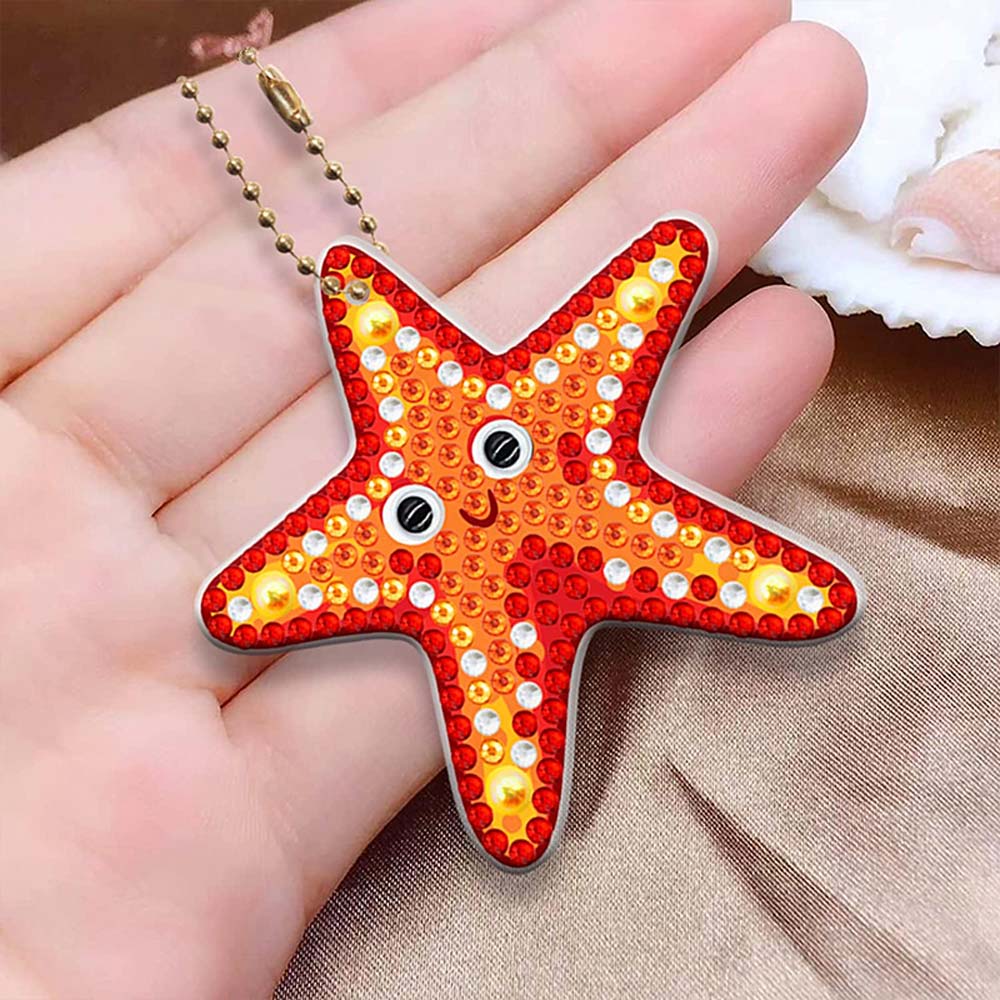 5D Diamond Painting Keychain Ocean Animals 5 Pieces - Image 2