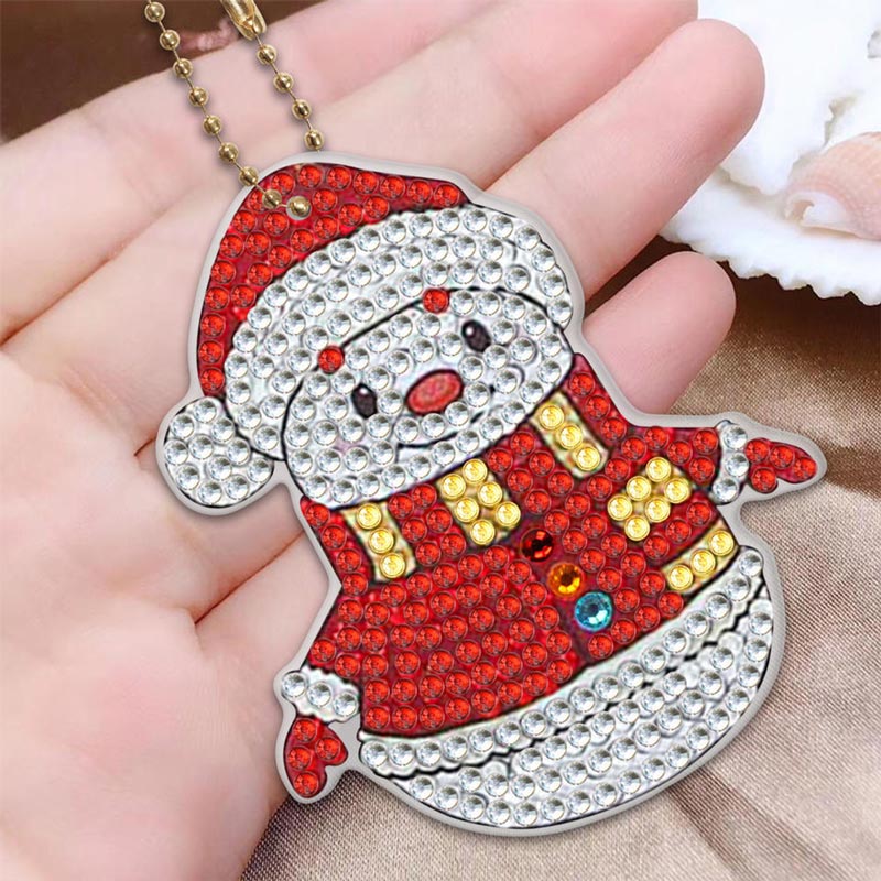 5D Diamond Painting Keychain Snowmen 5 Pieces - Image 4