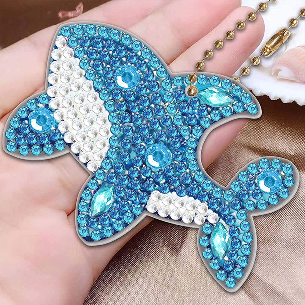 5D Diamond Painting Keychain Whales 5 Pieces - Image 2