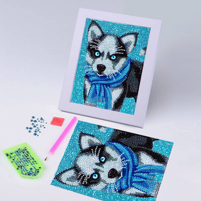 5D Diamond Painting Kit with Husky Design and Picture Frame - Image 2