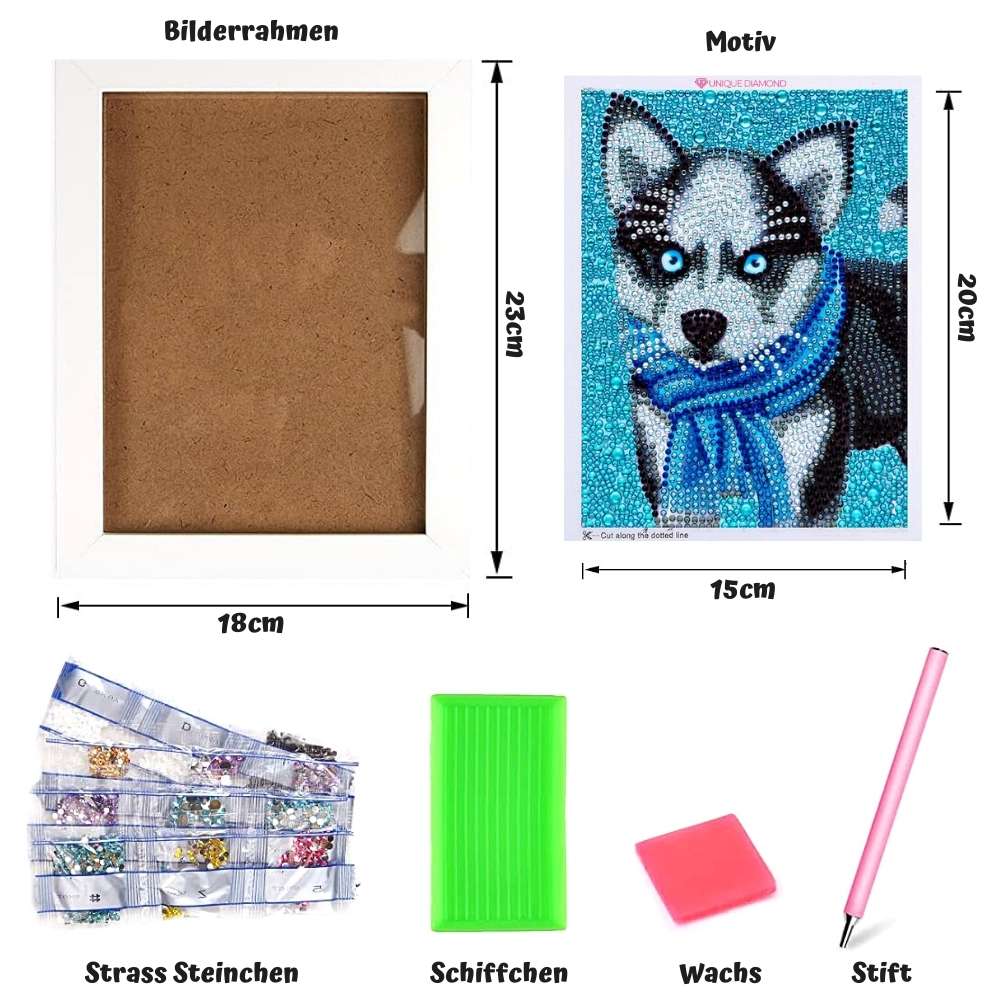 5D Diamond Painting Kit with Husky Design and Picture Frame - Image 6