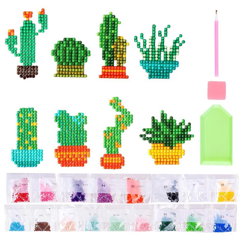 5D Diamond Painting Sticker Set Cactus for Kids - Image 2