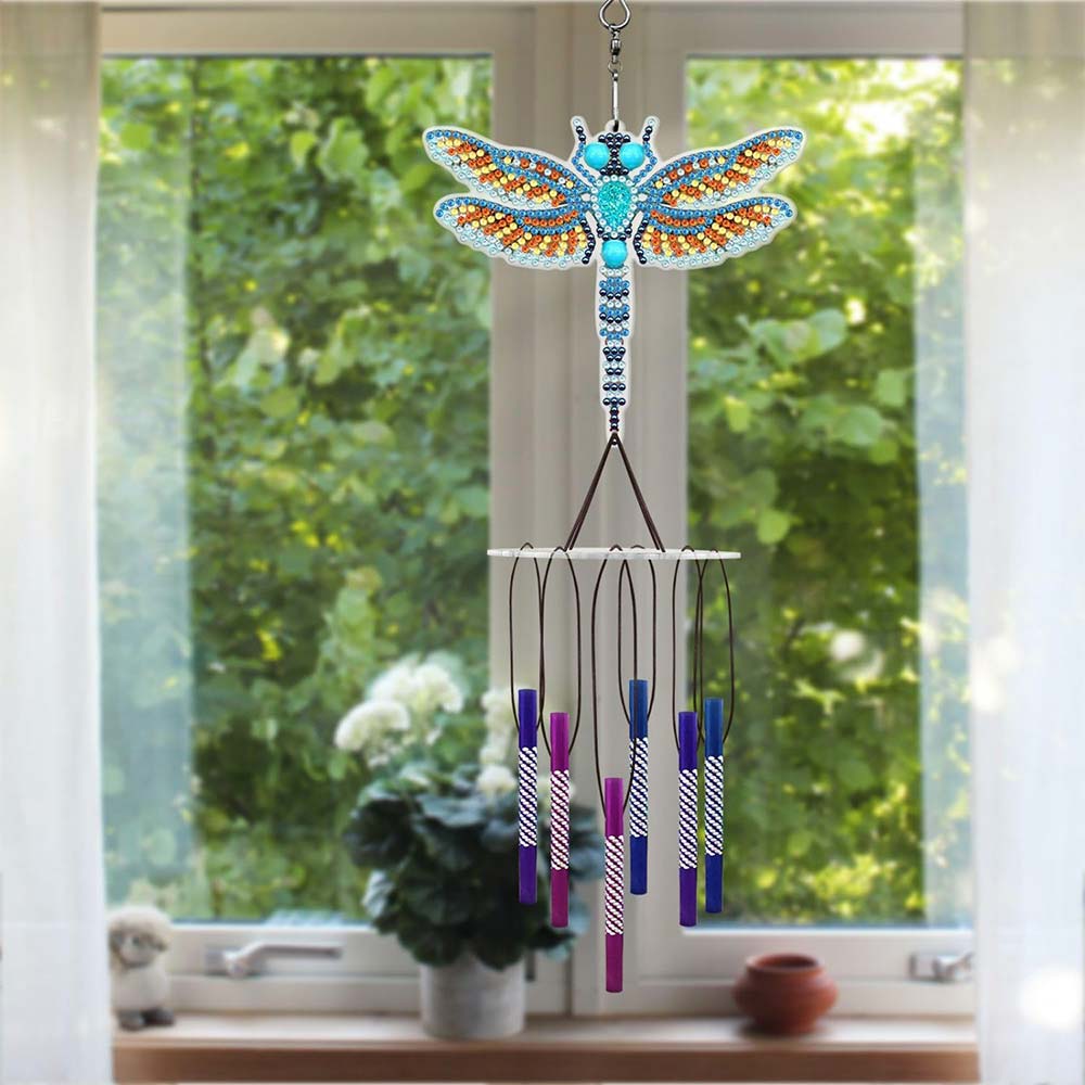5D Diamond Painting Wind Chime with Dragonfly - Image 2