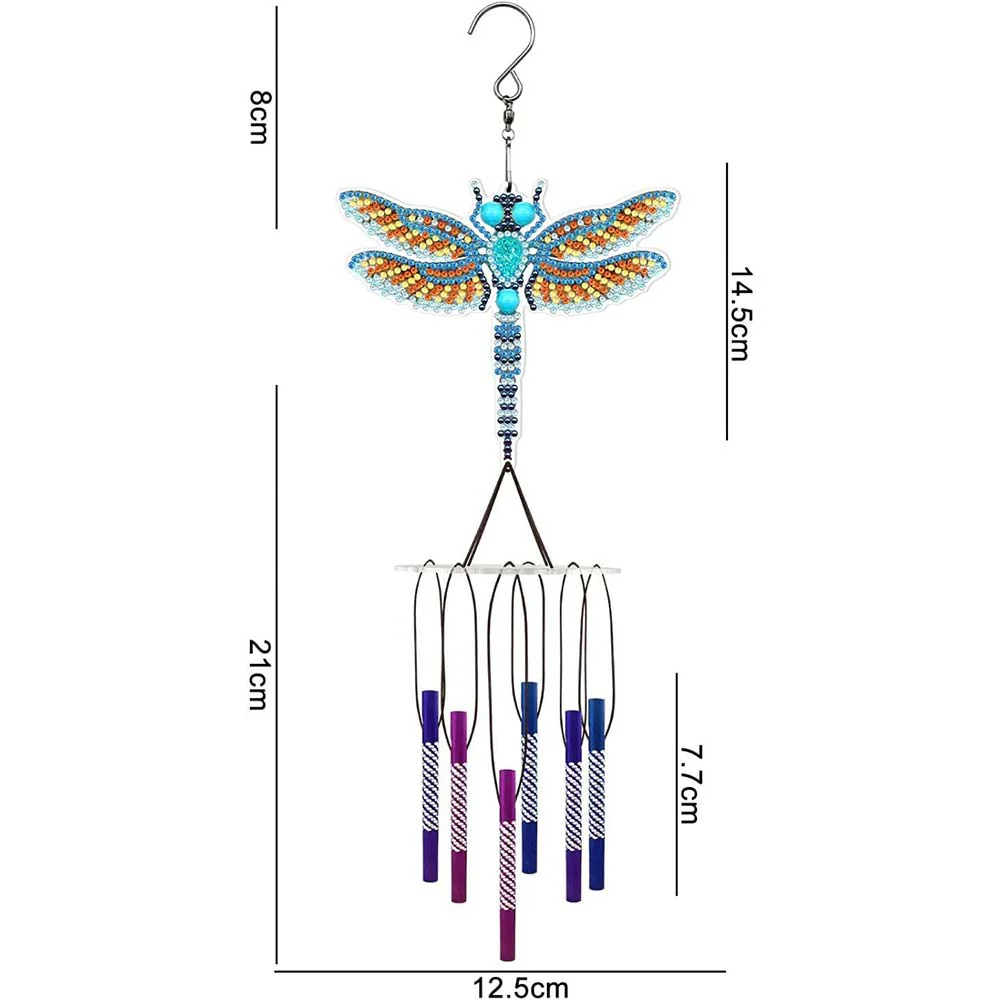 5D Diamond Painting Wind Chime with Dragonfly - Image 3