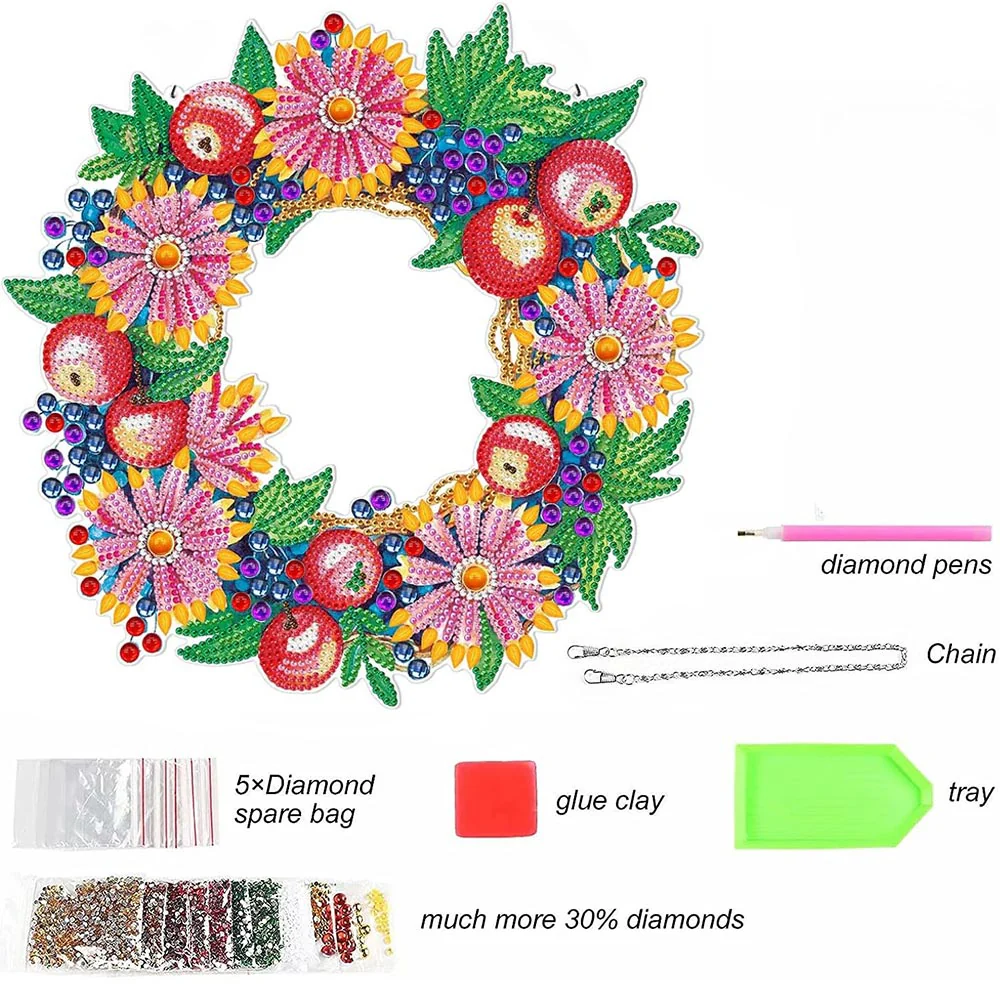 5D Diamond Painting Wreath Double-sided Fruits - Image 6