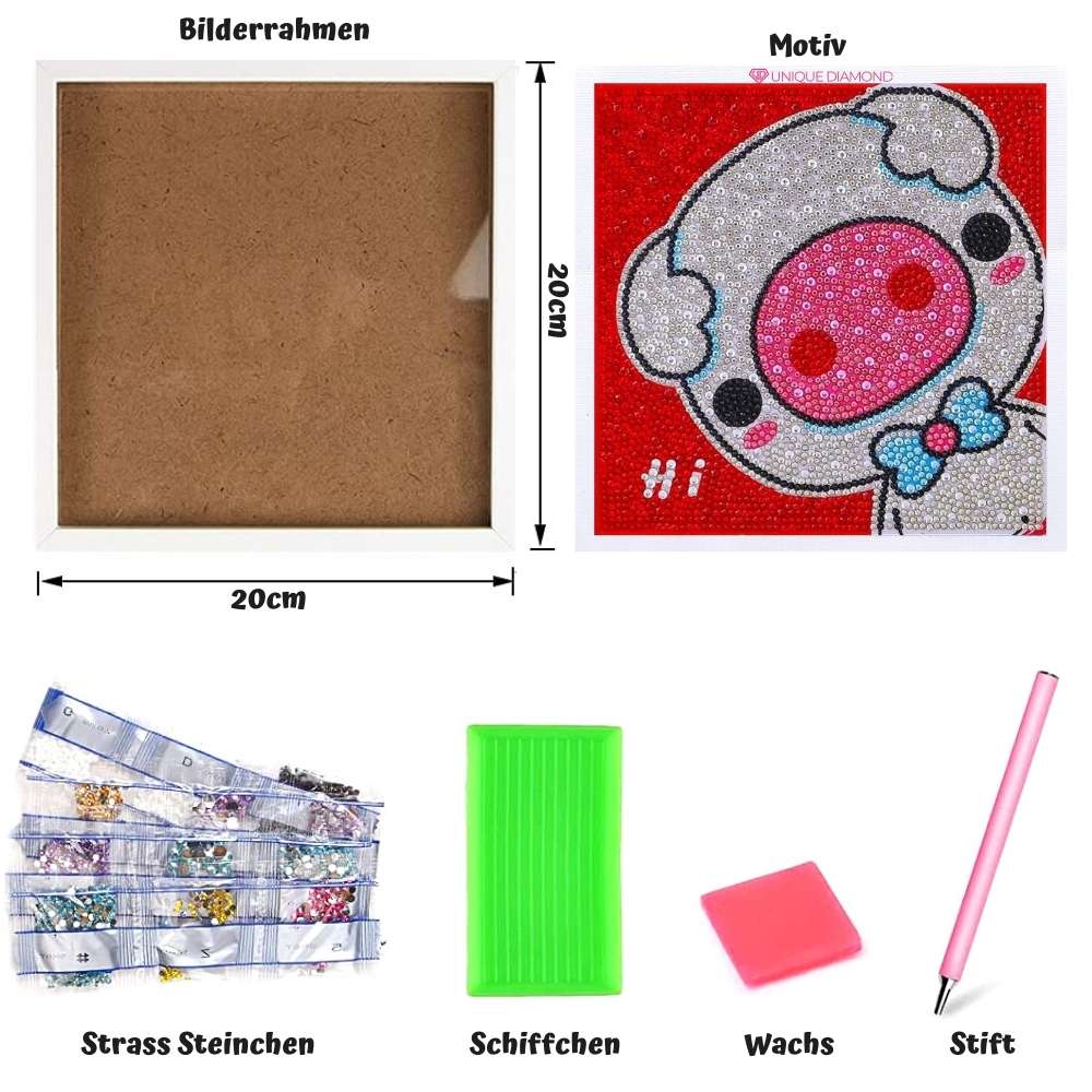5D Kids Diamond Painting Pig with Picture Frame - Image 2
