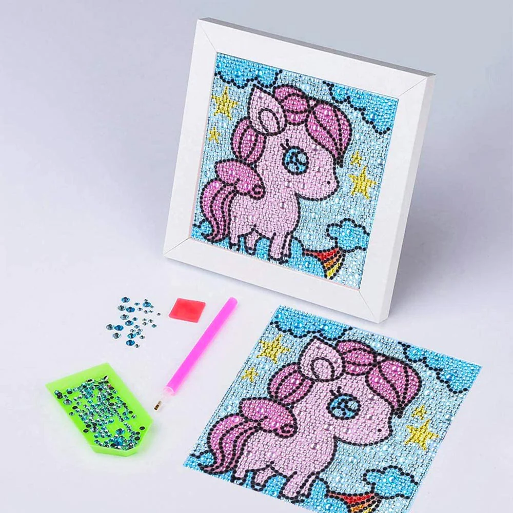 5D Kids Diamond Painting Unicorn with Picture Frame - Image 3