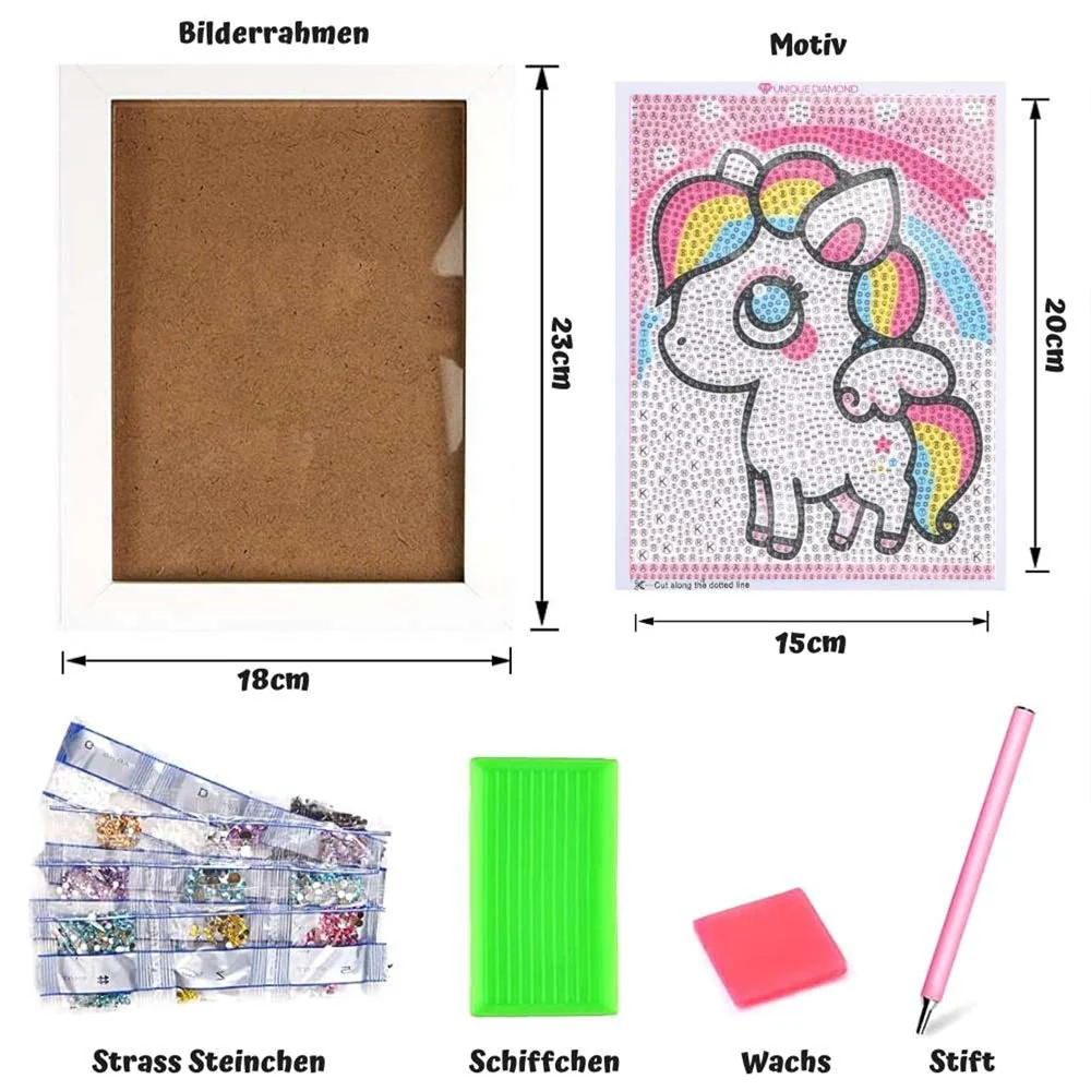 5D Kids Diamond Painting with Unicorn with Picture Frame - Image 5