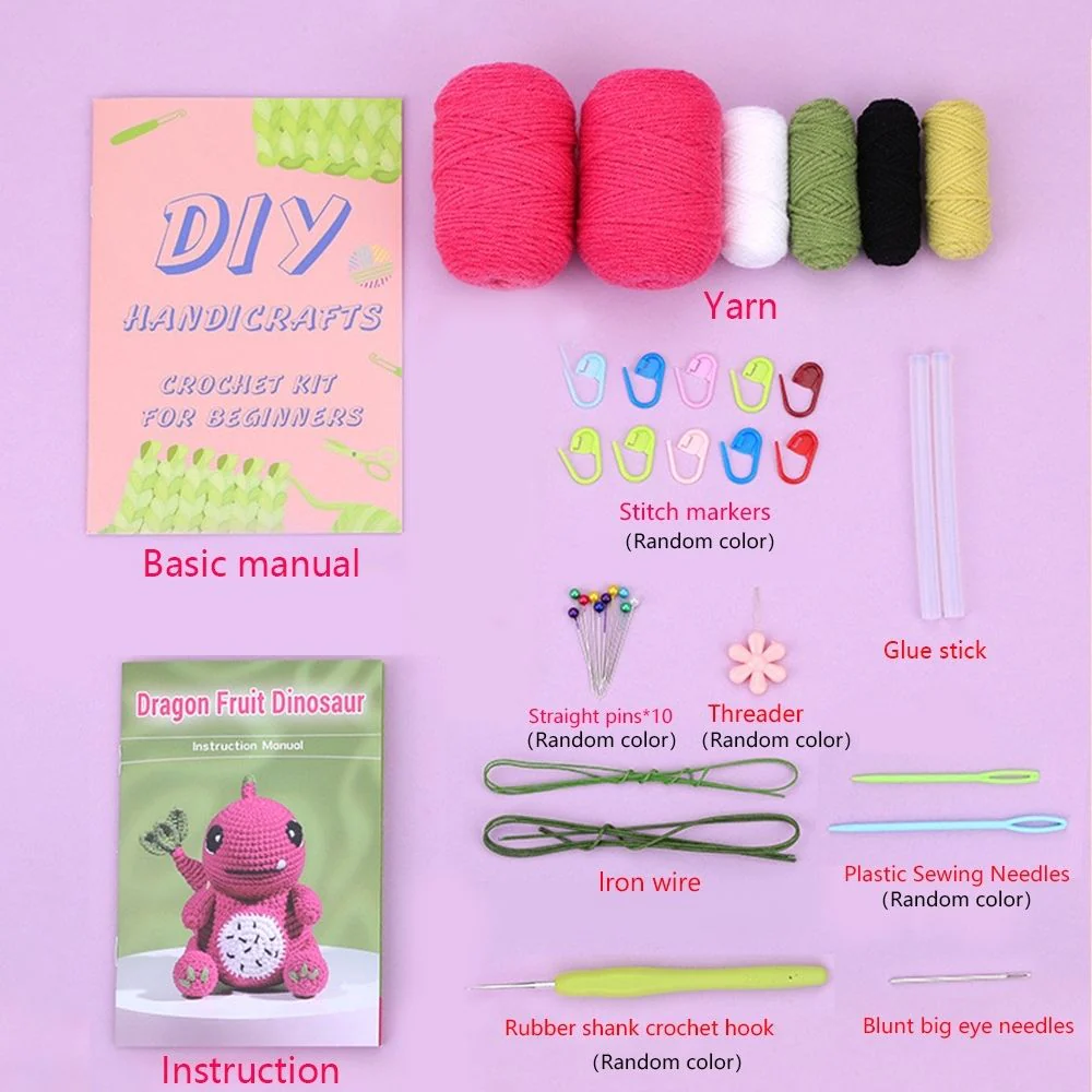 Amigurumi Crochet Kit - Dragon Fruit Dino - Image 3