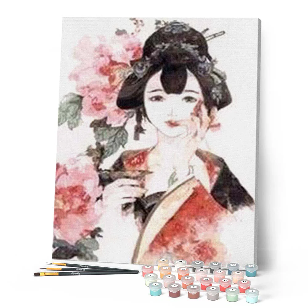 Asian Lady with Roses - Image 2