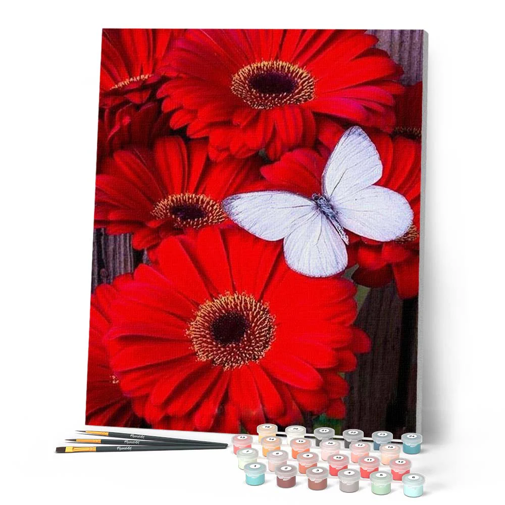 Butterfly and Red Flowers - Image 2
