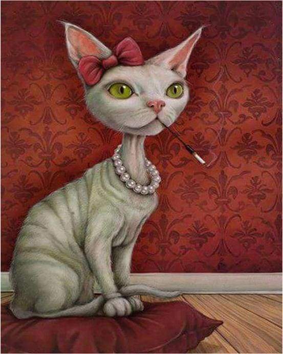 Cat with the Necklace and Cigarette Holder