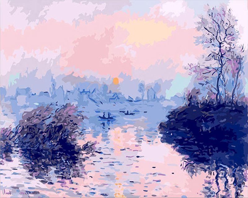 Claude Monet - Sunset on the Seine at Lavacourt
