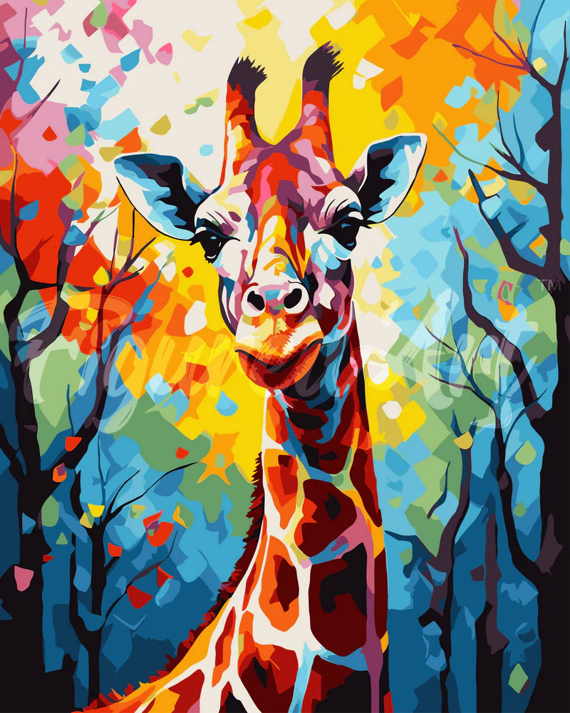 Colourful Abstract Giraffe