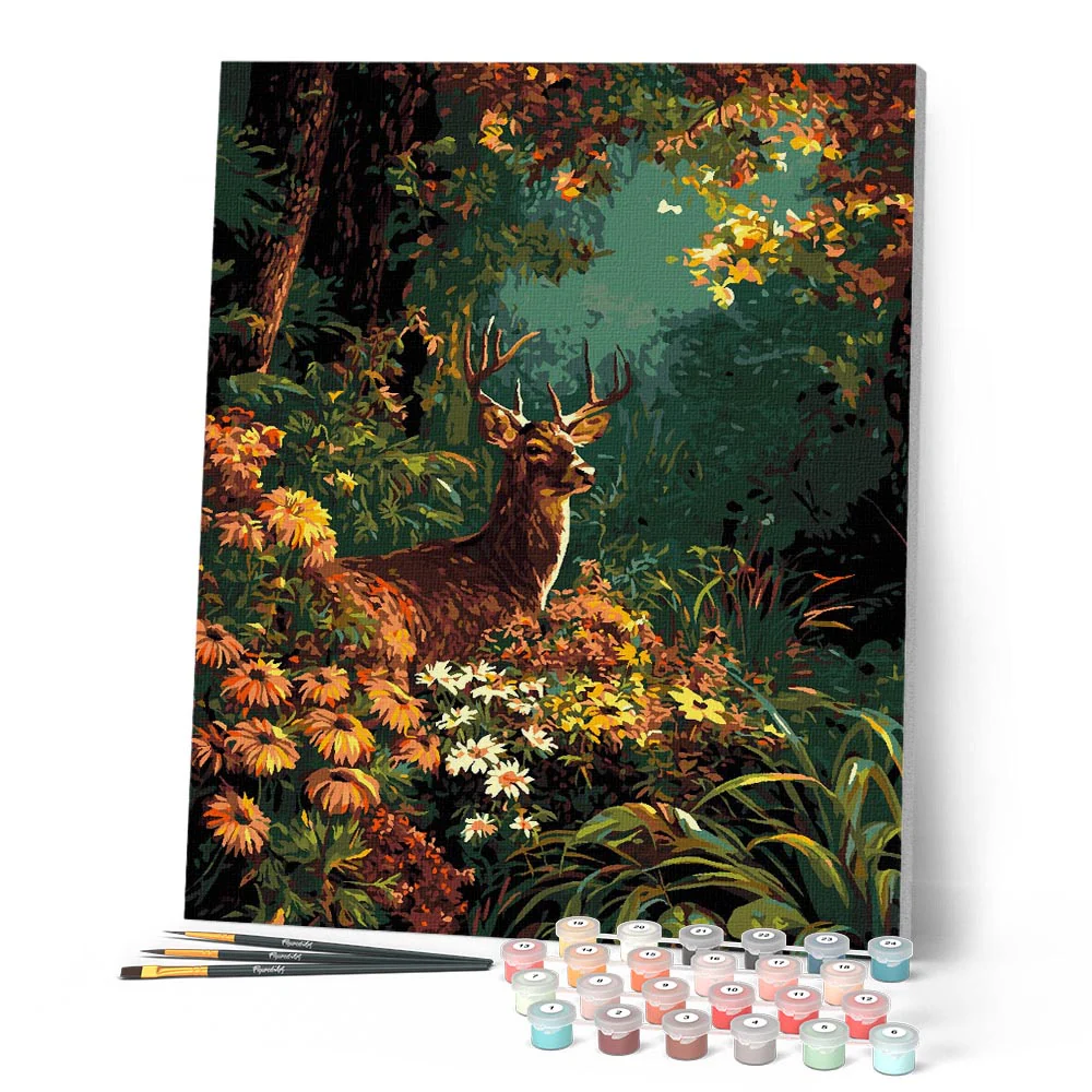 Deer Among Autumn Blooms - Image 2