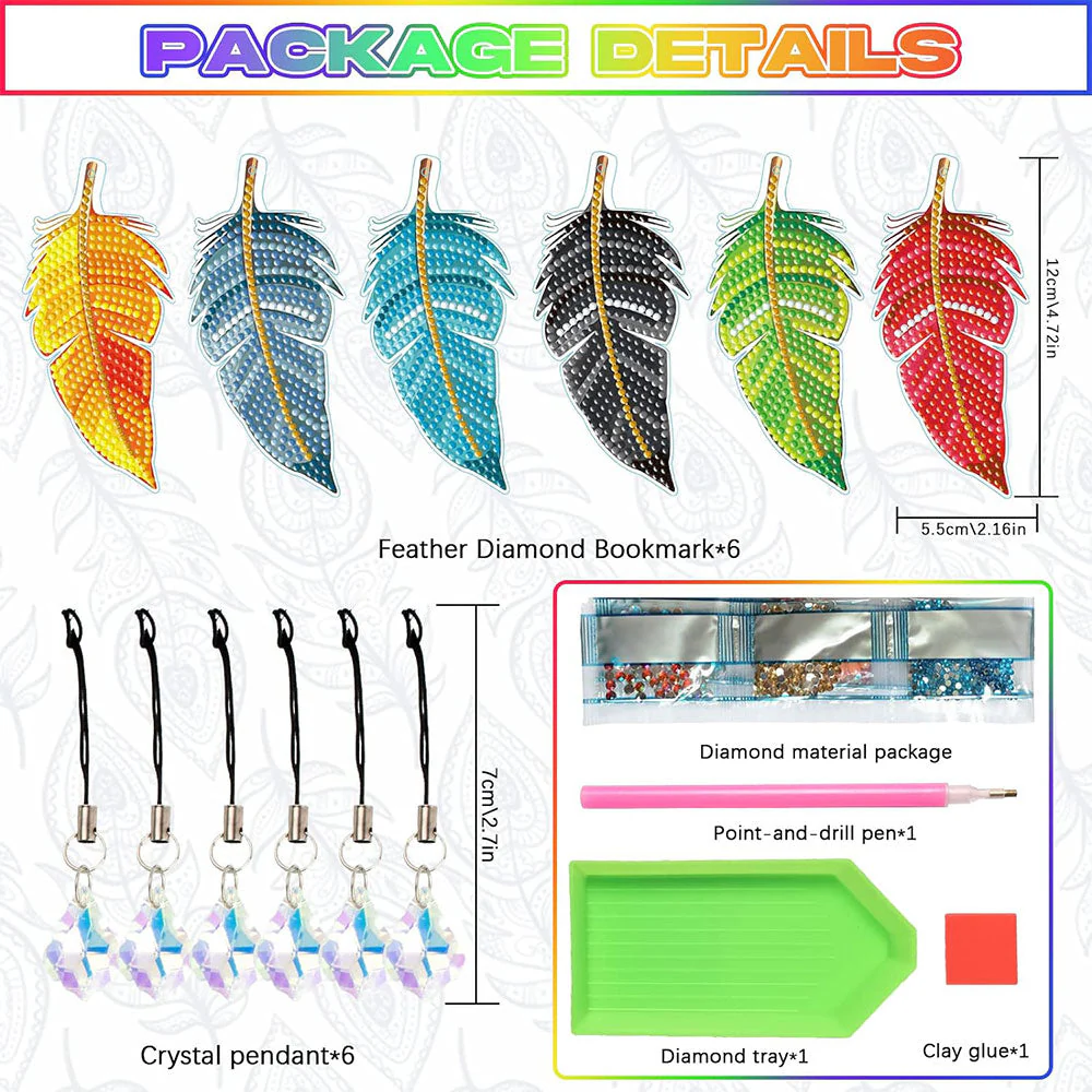 Diamond Painting 6x Bookmark Colorful Leaves - Image 4
