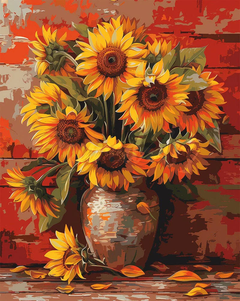 Diamond Painting - Autumn Sunflowers Vase
