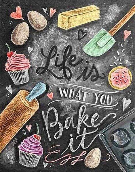 Diamond Painting - Bake it 40x50cm canvas already framed