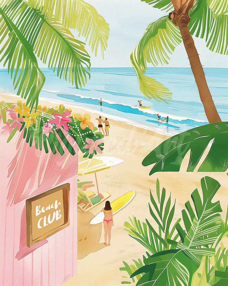 Diamond Painting - Beach Club 40x50cm canvas already framed