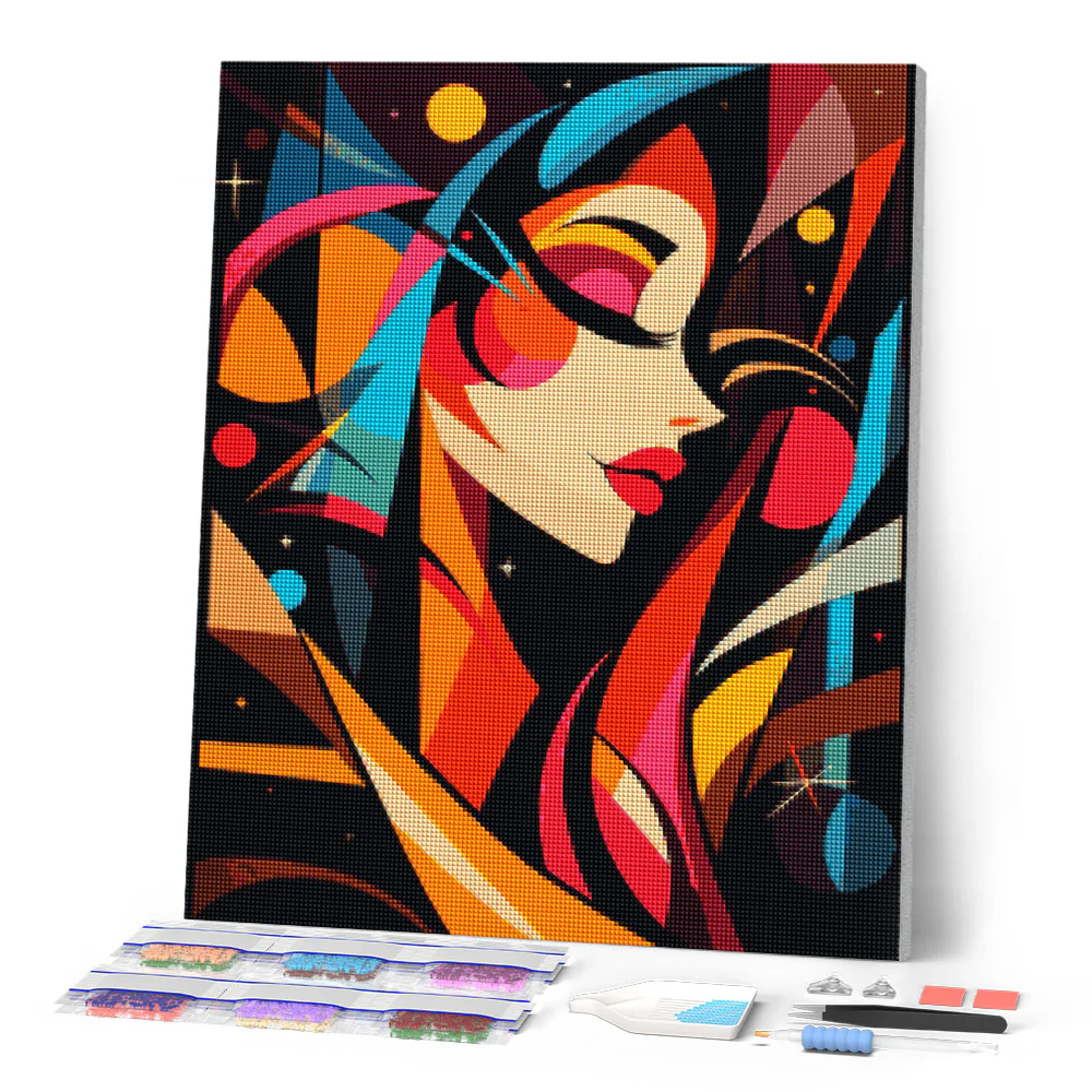 Diamond Painting - Bold Abstract Cosmic Girl - Image 2