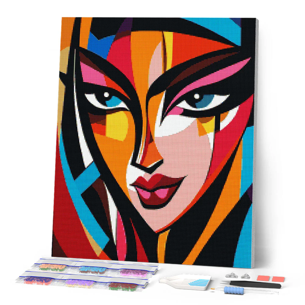 Diamond Painting - Bold Abstract Face - Image 2