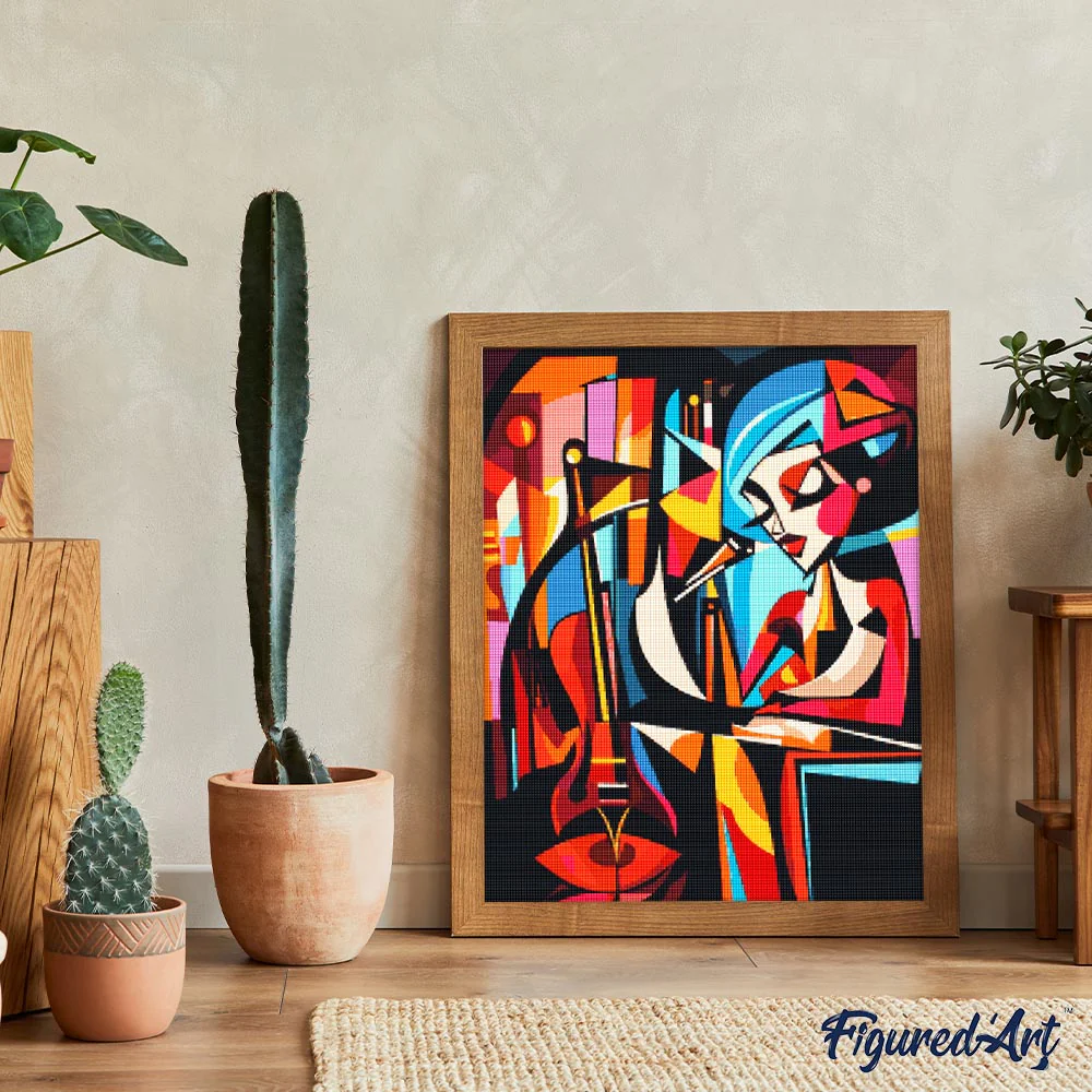 Diamond Painting - Bold Abstract Jazz Singer - Image 3