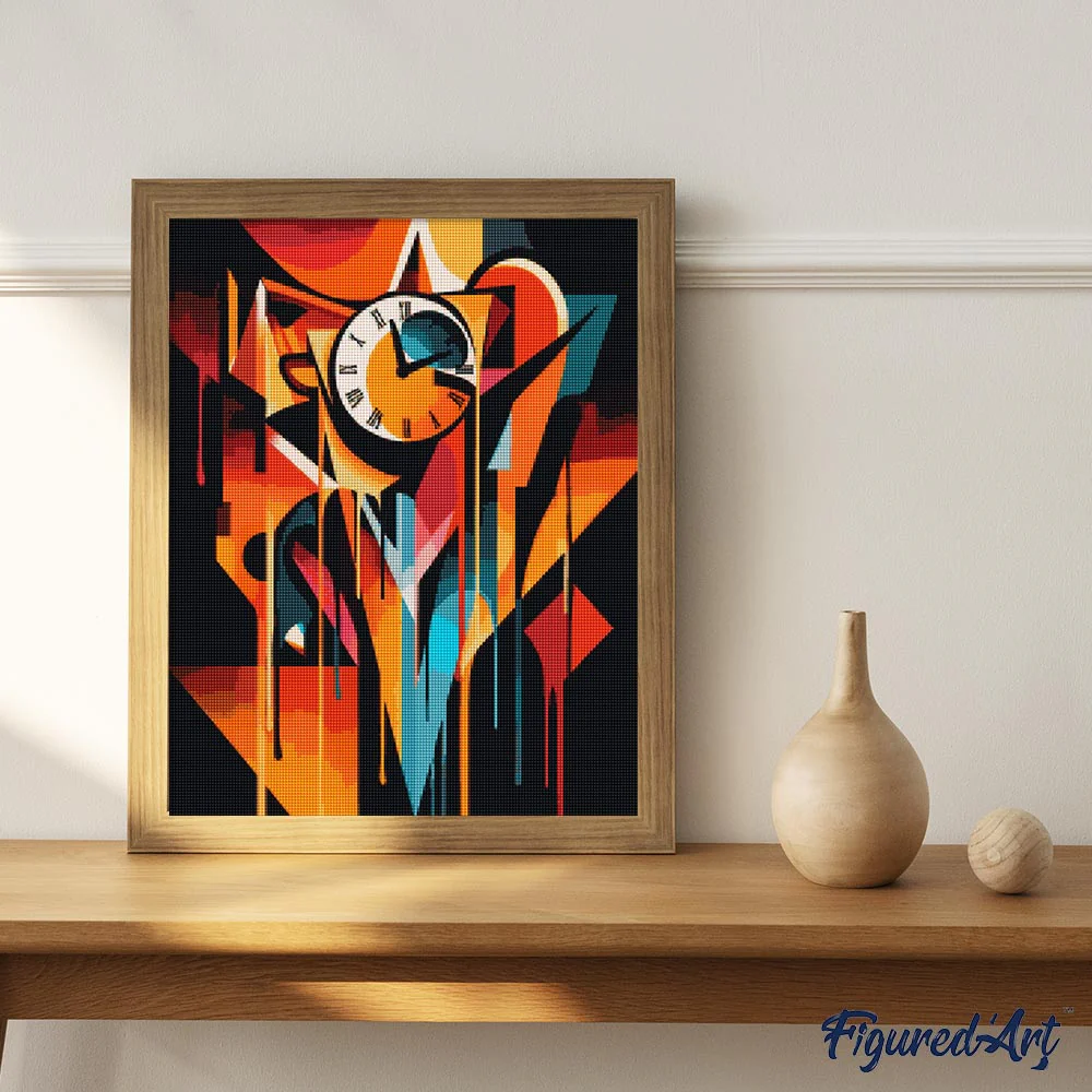 Diamond Painting - Bold Abstract Melting Clock - Image 3