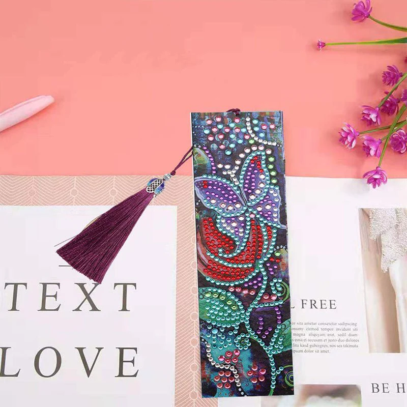 Diamond Painting Bookmark Flower with Butterfly - Image 2